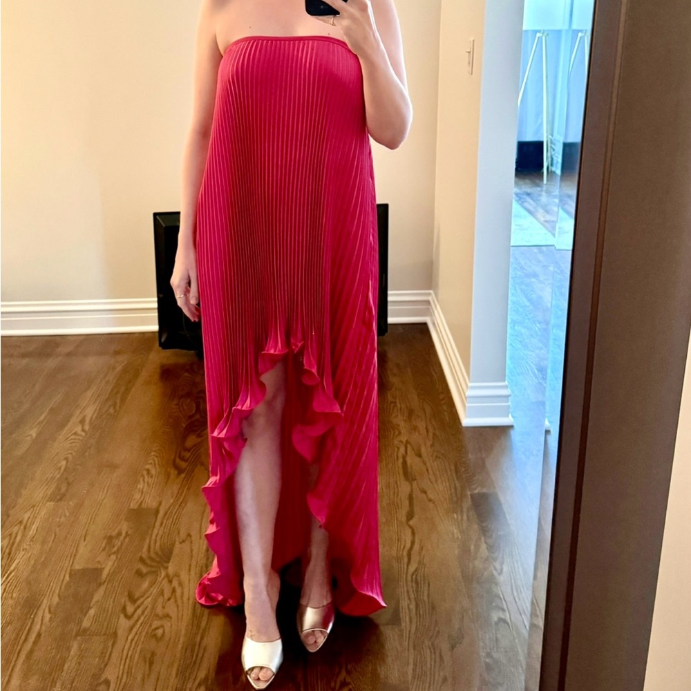 L’idee Feminite High Low Pink Strapless Dress